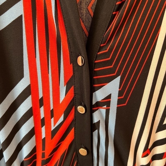 Grifflin Paris Geometric Print Vintage Dress Y2K Size M - Picture 4 of 9